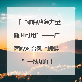 “确保应急力量随时可用”——广西应对台风“蝴蝶”一线见闻