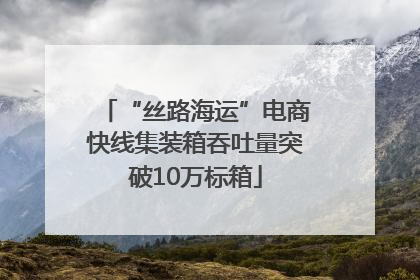 “丝路海运”电商快线集装箱吞吐量突破10万标箱
