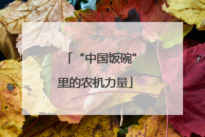 “中国饭碗”里的农机力量