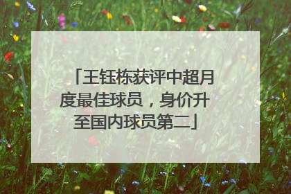王钰栋获评中超月度最佳球员，身价升至国内球员第二