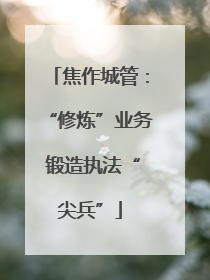 焦作城管：“修炼”业务 锻造执法“尖兵”