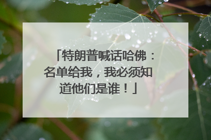 特朗普喊话哈佛：名单给我，我必须知道他们是谁！