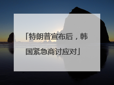 特朗普宣布后，韩国紧急商讨应对