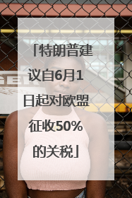 特朗普建议自6月1日起对欧盟征收50%的关税