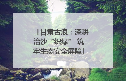 甘肃古浪：深耕治沙“织绿” 筑牢生态安全屏障