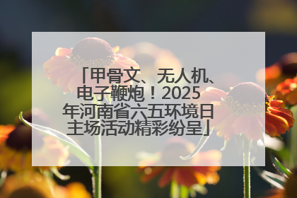 甲骨文、无人机、电子鞭炮！2025年河南省六五环境日主场活动精彩纷呈