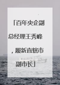 百年央企副总经理王秀峰，履新直辖市副市长