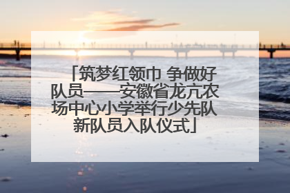 筑梦红领巾 争做好队员——安徽省龙亢农场中心小学举行少先队新队员入队仪式