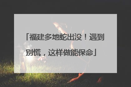 福建多地蛇出没！遇到别慌，这样做能保命