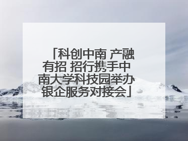 科创中南 产融有招 招行携手中南大学科技园举办银企服务对接会