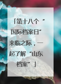 第十八个“国际档案日”来临之际，一起了解“山东档案”
