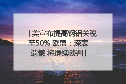 美宣布提高钢铝关税至50% 欧盟：深表遗憾 将继续谈判