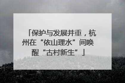保护与发展并重，杭州在“依山理水”间唤醒“古村新生”
