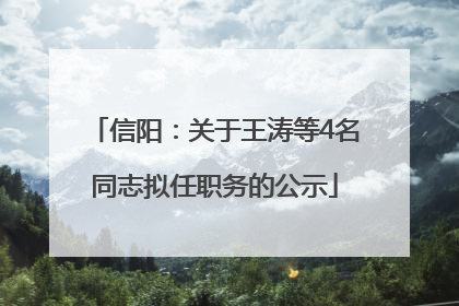 信阳：关于王涛等4名同志拟任职务的公示