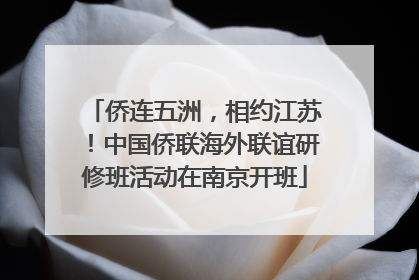 侨连五洲，相约江苏！中国侨联海外联谊研修班活动在南京开班