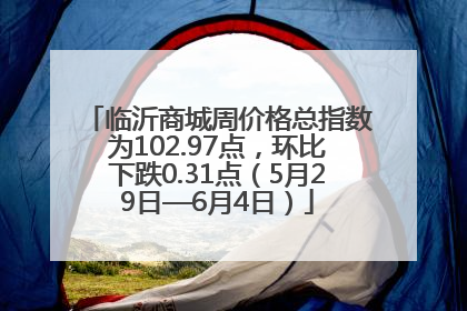 临沂商城周价格总指数为102.97点，环比下跌0.31点（5月29日—6月4日）