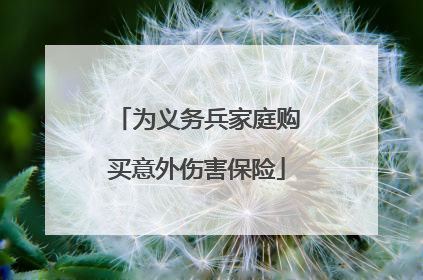 为义务兵家庭购买意外伤害保险