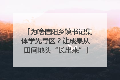 为啥信阳乡镇书记集体学先导区？让成果从田间地头“长出来”