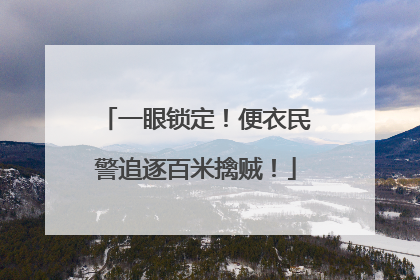 一眼锁定！便衣民警追逐百米擒贼！
