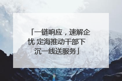 一链响应，速解企忧 定海推动干部下沉一线送服务