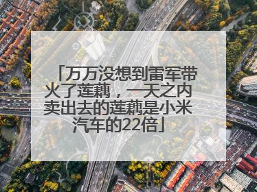 万万没想到雷军带火了莲藕，一天之内卖出去的莲藕是小米汽车的22倍
