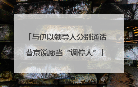 与伊以领导人分别通话 普京说愿当“调停人”