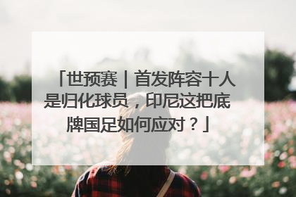 世预赛｜首发阵容十人是归化球员，印尼这把底牌国足如何应对？