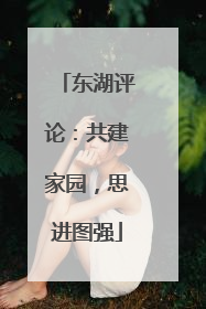 东湖评论：共建家园，思进图强