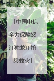 中国电信全力保障怒江独龙江抢险救灾