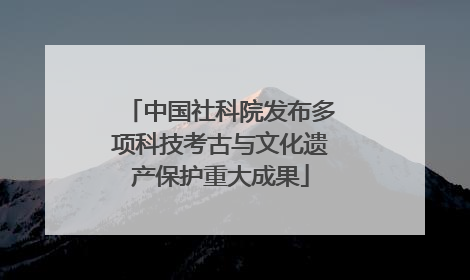 中国社科院发布多项科技考古与文化遗产保护重大成果