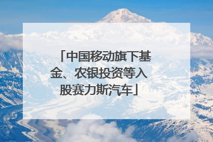 中国移动旗下基金、农银投资等入股赛力斯汽车