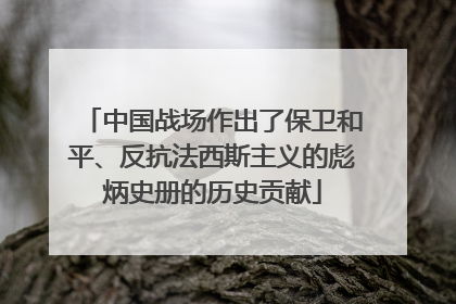 中国战场作出了保卫和平、反抗法西斯主义的彪炳史册的历史贡献