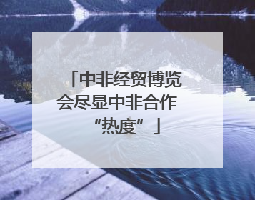 中非经贸博览会尽显中非合作“热度”