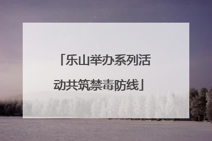乐山举办系列活动共筑禁毒防线