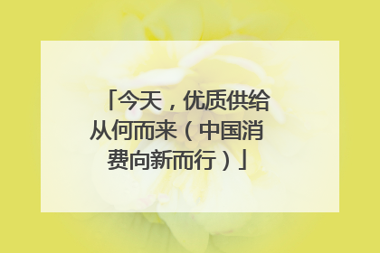 今天，优质供给从何而来（中国消费向新而行）