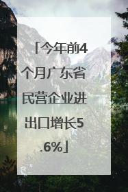 今年前4个月广东省民营企业进出口增长5.6%