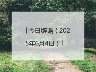 今日辟谣（2025年6月4日）