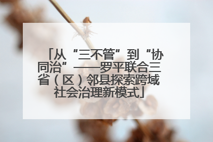从“三不管”到“协同治”——罗平联合三省（区）邻县探索跨域社会治理新模式