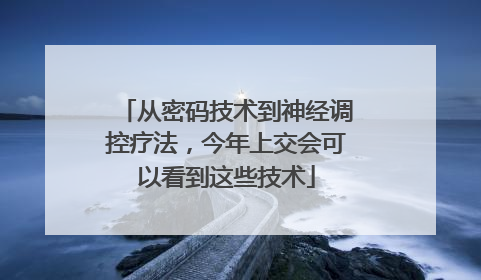 从密码技术到神经调控疗法，今年上交会可以看到这些技术