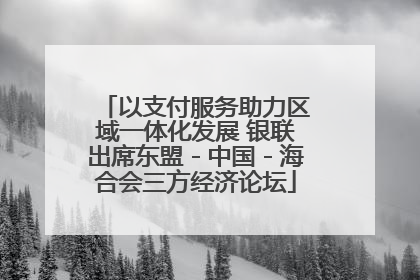 以支付服务助力区域一体化发展 银联出席东盟－中国－海合会三方经济论坛