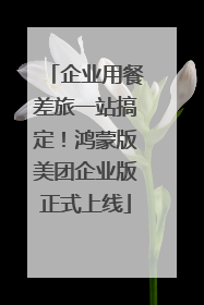 企业用餐差旅一站搞定！鸿蒙版美团企业版正式上线
