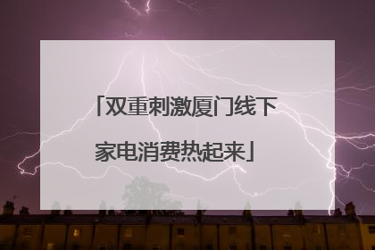 双重刺激厦门线下家电消费热起来