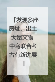 发现多座房址、出土大量文物 中乌联合考古有新进展