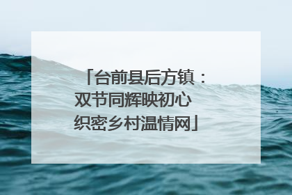 台前县后方镇：双节同辉映初心 织密乡村温情网