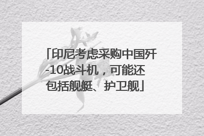 印尼考虑采购中国歼-10战斗机，可能还包括舰艇、护卫舰