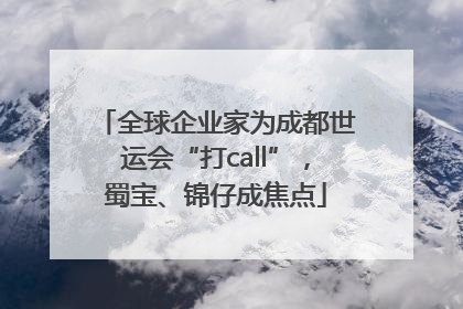 全球企业家为成都世运会“打call”，蜀宝、锦仔成焦点