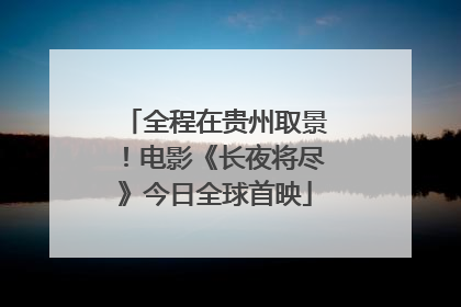 全程在贵州取景！电影《长夜将尽》今日全球首映