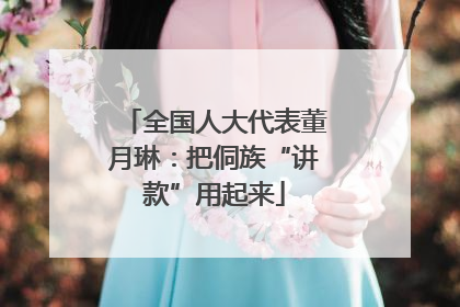 全国人大代表董月琳：把侗族“讲款”用起来