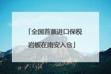 全国首票进口保税岩板在南安入仓
