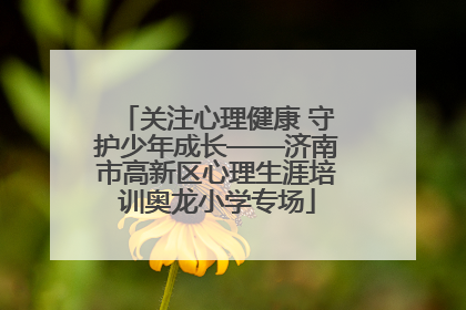 关注心理健康 守护少年成长——济南市高新区心理生涯培训奥龙小学专场